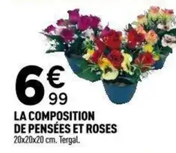 Centrakor La composition de pensées et roses offre