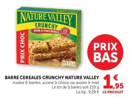 Super U Barre cereales crunchy nature valley offre