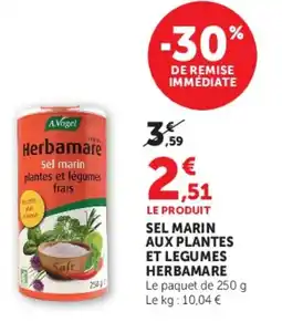 Super U Sel marin aux plantes et legumes herbamare offre