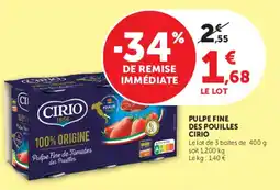 Super U Pulpe fine des pouilles cirio offre
