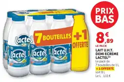 Super U Lait u.h.t. demi ecreme lactel offre