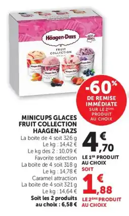Super U Minicups glaces fruit collection haagen-dazs offre