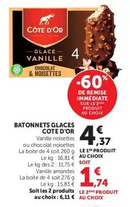 Super U Batonnets glaces cote d'or offre