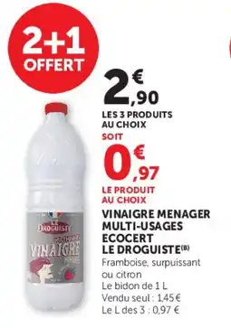 Super U Vinaigre menager multi-usages ecocert le droguiste offre