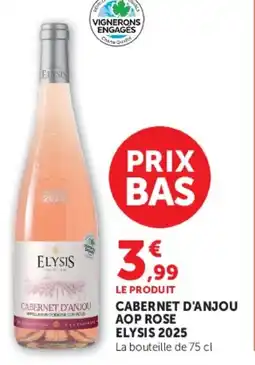 Super U Cabernet d'anjou aop rose elysis 2025 offre