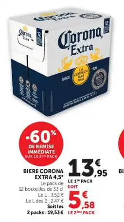Super U Biere corona extra 4,5° offre