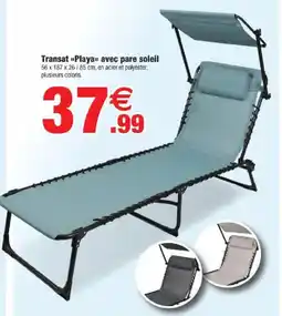 Bazarland Transat playa avec pare soleil offre