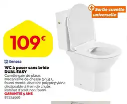 Weldom Wc à poser sans bride dual easy offre