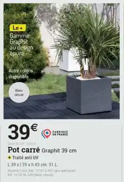 Espace emeraude Pot carré offre