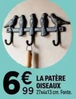 Centrakor La patère oiseaux offre