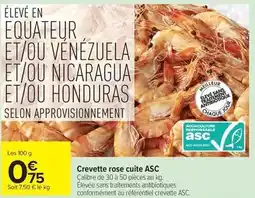 Carrefour Crevette rose cuite asc offre