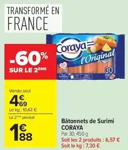 Carrefour Coraya - bâtonnets de surimi offre