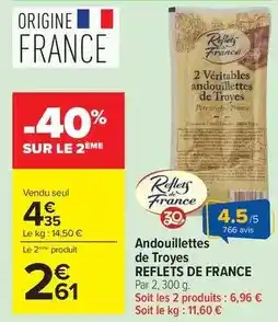 Carrefour Reflets de france - andouillettes de troyes offre