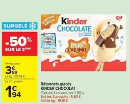 Carrefour Kinder - bâtonnets glacés chocolat offre