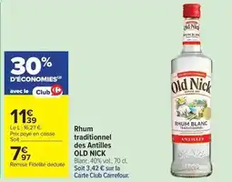 Carrefour Old nick - rhum traditionnel des antilles offre