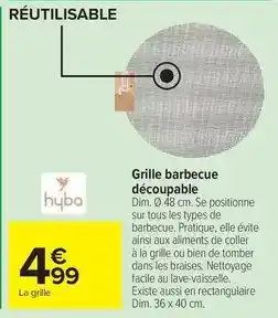 Carrefour Hyba - grille barbecue decoupable offre