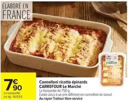 Carrefour Carrefour - cannelloni ricotta epinards offre