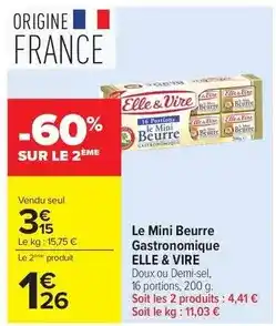 Carrefour Elle & vire - le mini beurre gastronomique offre
