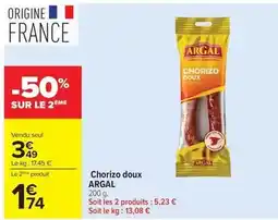 Carrefour Argal - chorizo doux offre