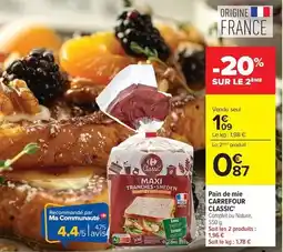 Carrefour Carrefour - pain de mie offre