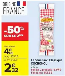 Carrefour Cochonou - le saucisson classique offre