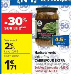Carrefour Carrefour - haricots verts extra-fins offre