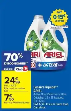 Carrefour Ariel - lessive liquide offre