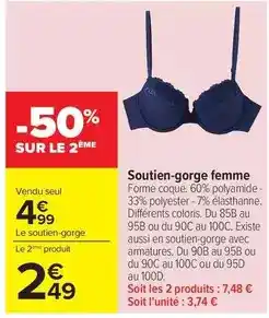 Carrefour Soutien-gorge femme offre