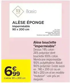 Carrefour Tex - alèse éponge offre