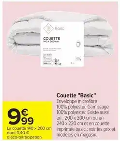 Carrefour Tex - couette basic offre