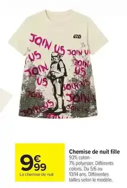 Carrefour Chemise de nuit fille offre