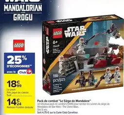 Carrefour Lego - pack de combat le sège de mandalore offre