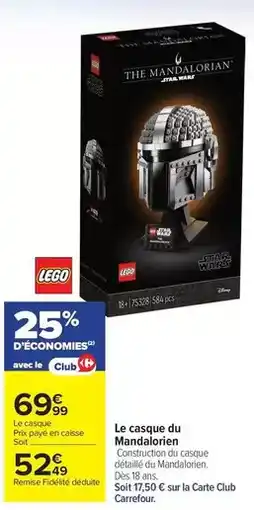 Carrefour Lego - le casque du mandalorien offre