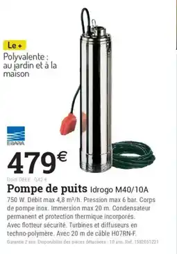 Espace emeraude Pompe de puits offre