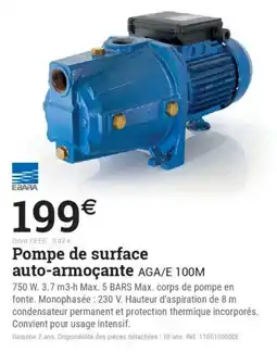 Espace emeraude Pompe de surface auto-armoçante offre