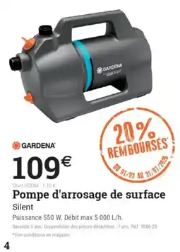 Espace emeraude Pompe d'arrosage de surface offre
