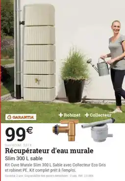 Espace emeraude Récupérateur d'eau murale offre