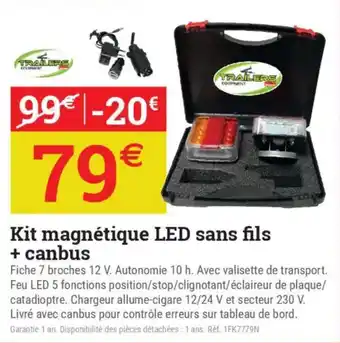 Espace emeraude Kit magnétique led sans fils + canbus offre