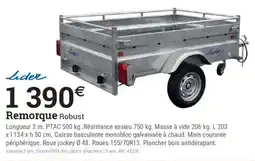 Espace emeraude Remorque robust offre