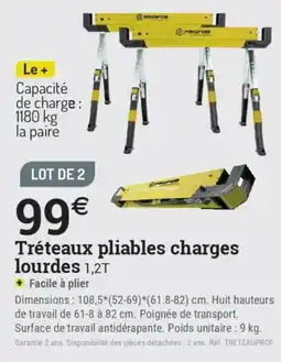 Espace emeraude Tréteaux pliables charges lourdes offre
