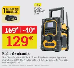 Espace emeraude Radio de chantier offre