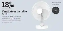 Espace emeraude Ventilateur de table offre