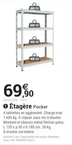Espace emeraude Étagère pocker offre