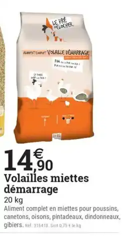 Espace emeraude Volailles miettes démarrage offre