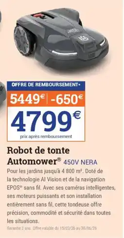 Espace emeraude Robot de tonte automower 450v nera offre