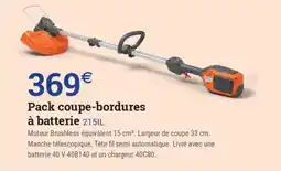 Espace emeraude Pack coupe-bordures à batterie 215il offre