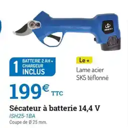 Espace emeraude Sécateur à batterie 14,4 v offre