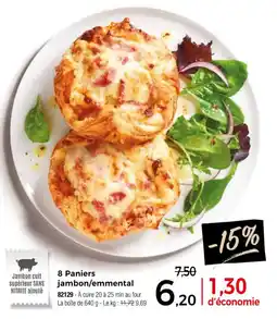 Thiriet 8 paniers jambon emmental offre