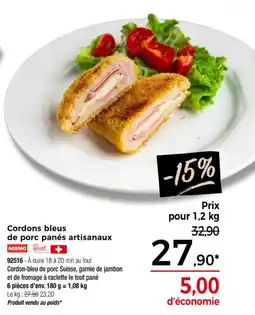 Thiriet Cordons bleus de porc panés artisanaux offre
