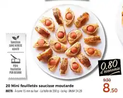 Thiriet 20 mini feuilletés saucisse moutarde offre